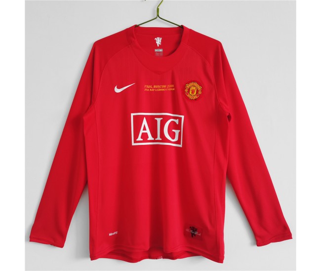 Manchester United FC 2007-2008 Euro Long Sleeve Home Classic Shirt