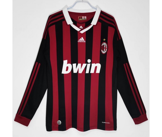 AC Milan Long Sleeve Home Classic Shirt 2009