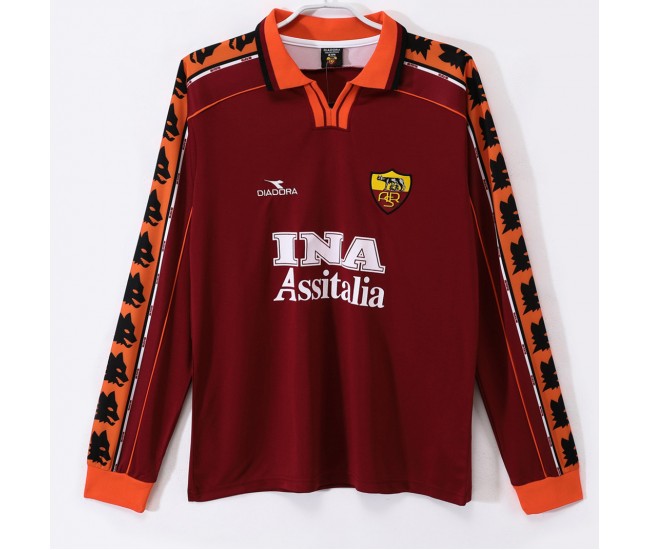 AS Roma Mens Home Long Sleeve Classic Shirt 1998