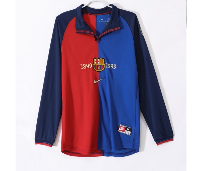 Barcelona 1999-2000 Long Sleeves Centennial Edition Home Classic Shirt 