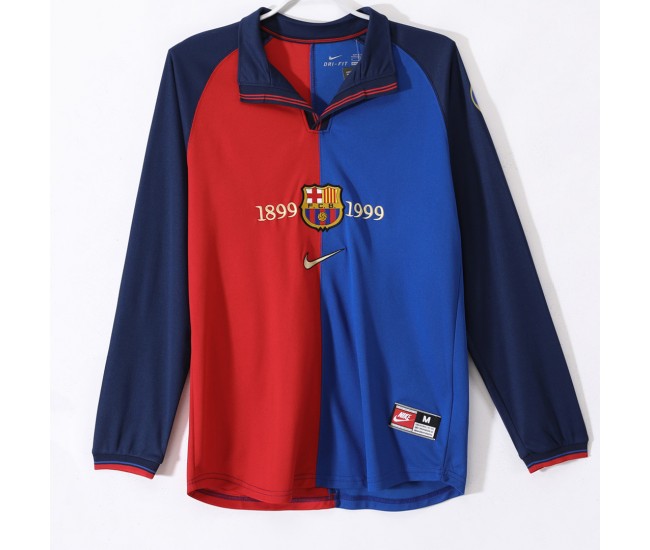 FC Barcelona Centenary Home Long Sleeve Classic Shirt 1999