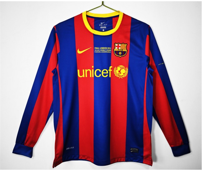FC Barcelona Home UEFA Euro Long Sleeve Classic Shirt 2010