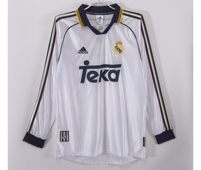 Real Madrid Home Long Sleeve Classic Shirt 1999