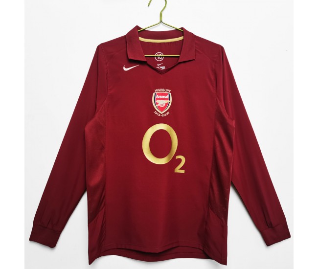 Arsenal FC Home Long Sleeve Classic Shirt 2005