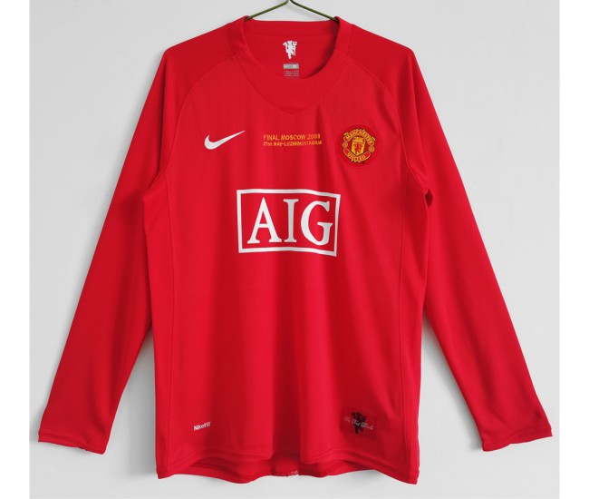 Manchester United FC Euro Long Sleeve Home Classic Shirt 2007